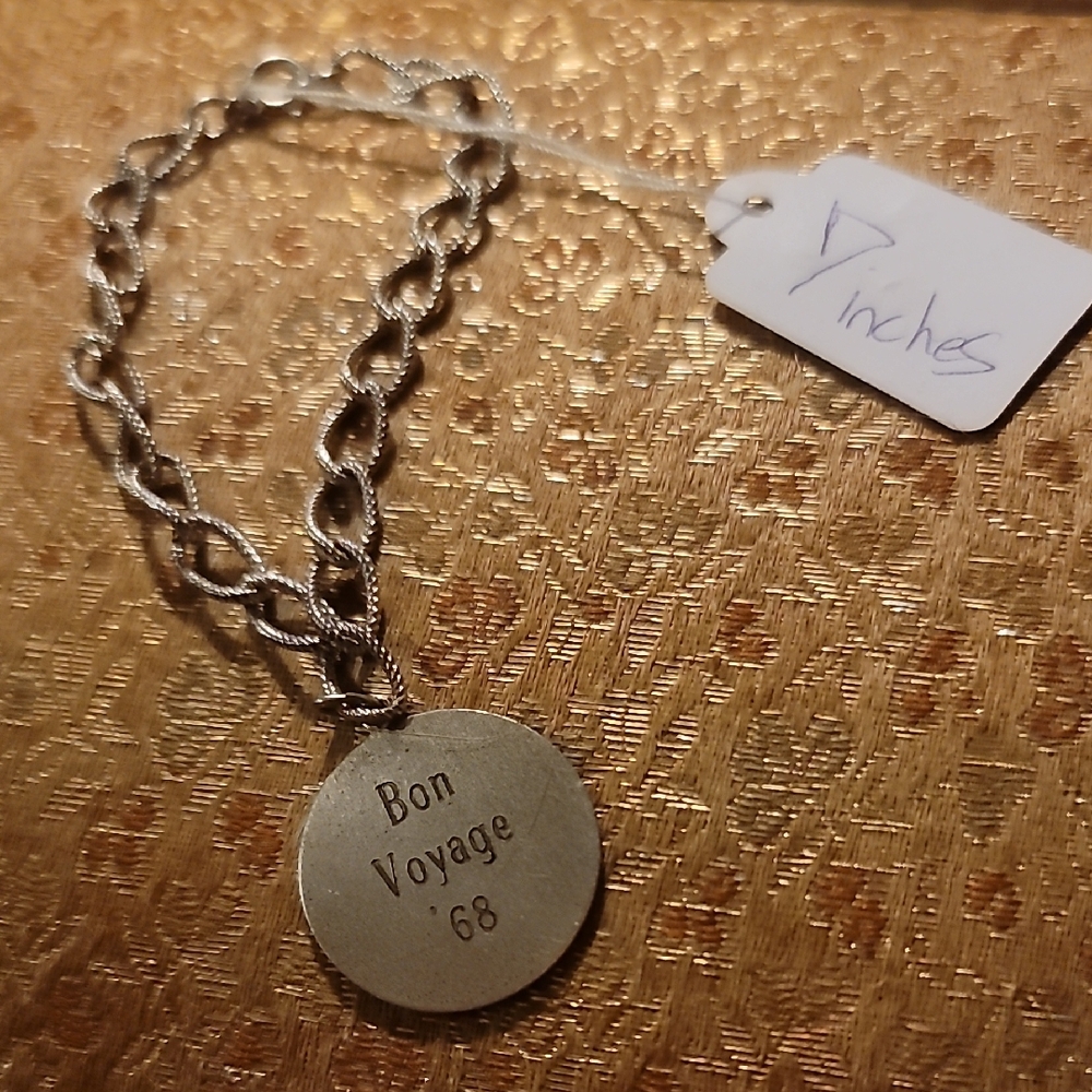 Vintage Sterling Silver "Bon Voyage '68" Charm Bracelet - 7" of Shiny Goodness!